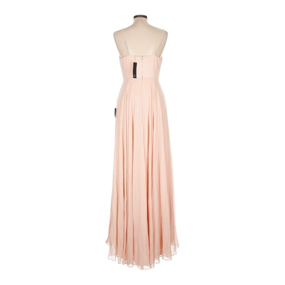 Lulus Blush Pink Chiffon Maxi Dress IDA70941 NWT Bridesmaid Formal Gown Size L - Picture 3 of 11